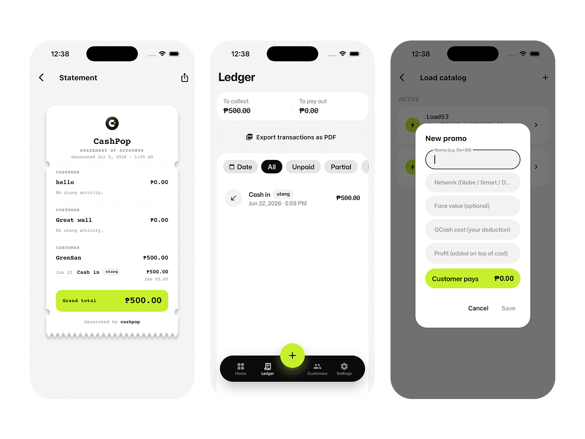 Cashpop — screen 1